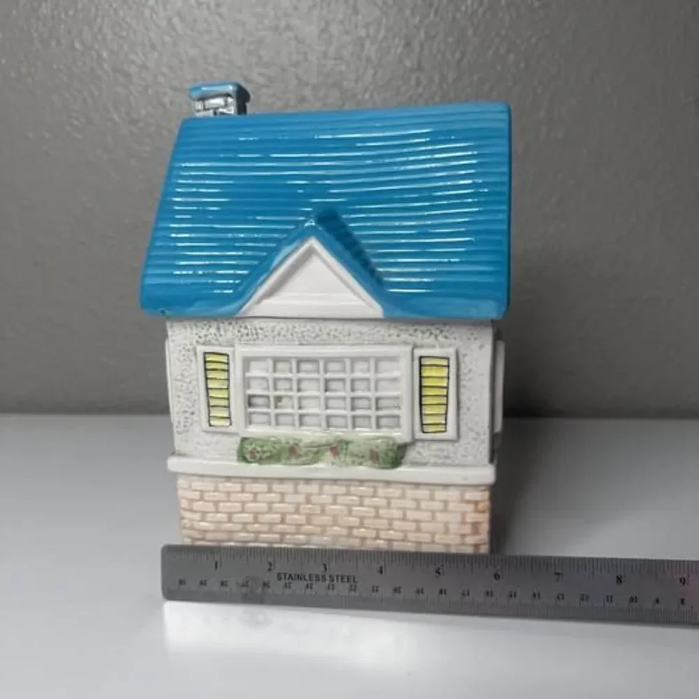 Vintage Ceramic Tea Shop House Canister